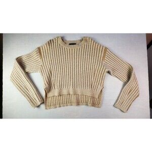 FORE Cropped Cable-Knit Sweater Womens Medium Pullover